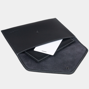 Конверт для хранения из кожи теленка, черного цвета