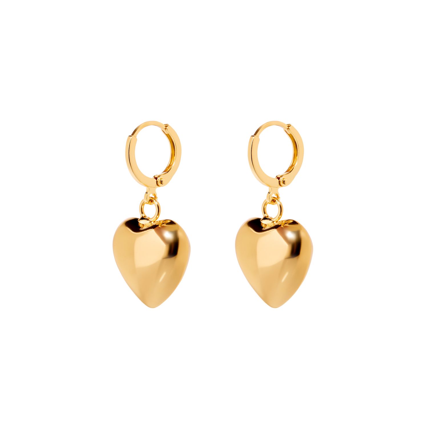 Серьги Puffy Gold Heart Earrings