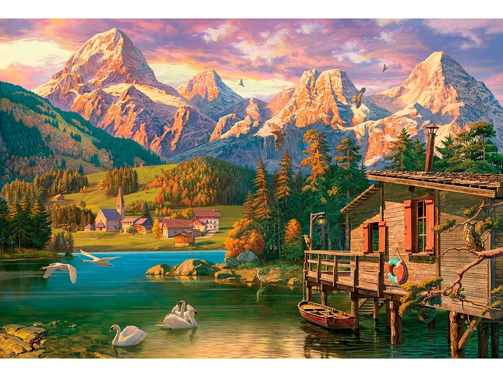 Алмазная мозаика "Доломитовые Альпы", 30*40 см, 30 цв., полн. заполн, Рыжий кот