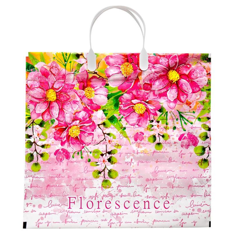 Пакет пластиковая ручка Россия 37*34 см 80 мкм ПВД Цветение 1 шт 100 шт/кор