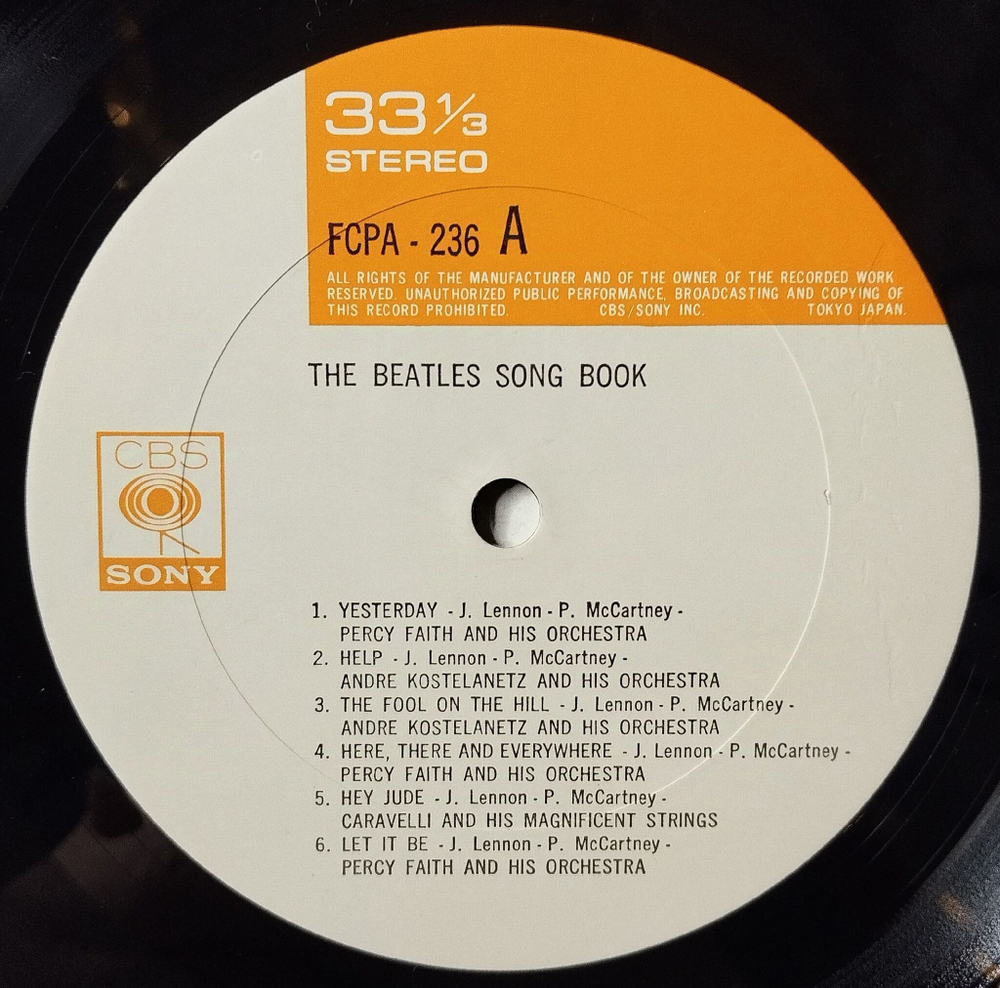 Винтажная виниловая пластинка LP Сборник The Beatles Song Book (Japan 1980) (No Obi)