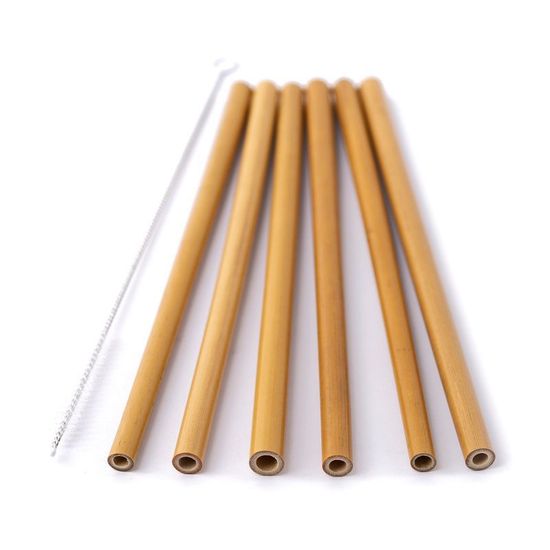 Набор бамбуковых трубочек 6+1