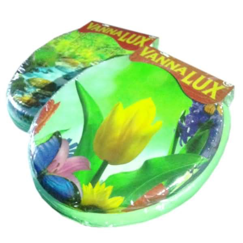 Мягкая крышка-сиденье для унитаза "VANNA LUX" цвет зеленый, рисунок в ассортименте