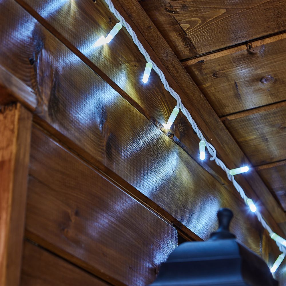 ULD-F90PRO S10M-100-SWK WH Гирлянда светодиодная. 10м. без вилки. Статическое свечение. Соединяемая. 100 светодиодов. Белый свет 6000K. IP67. Провод белый. ТМ Uniel