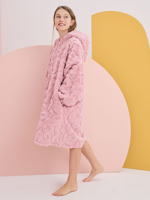 Толстовка флисовая удлиненная для девочки Next 973-856, Розовый