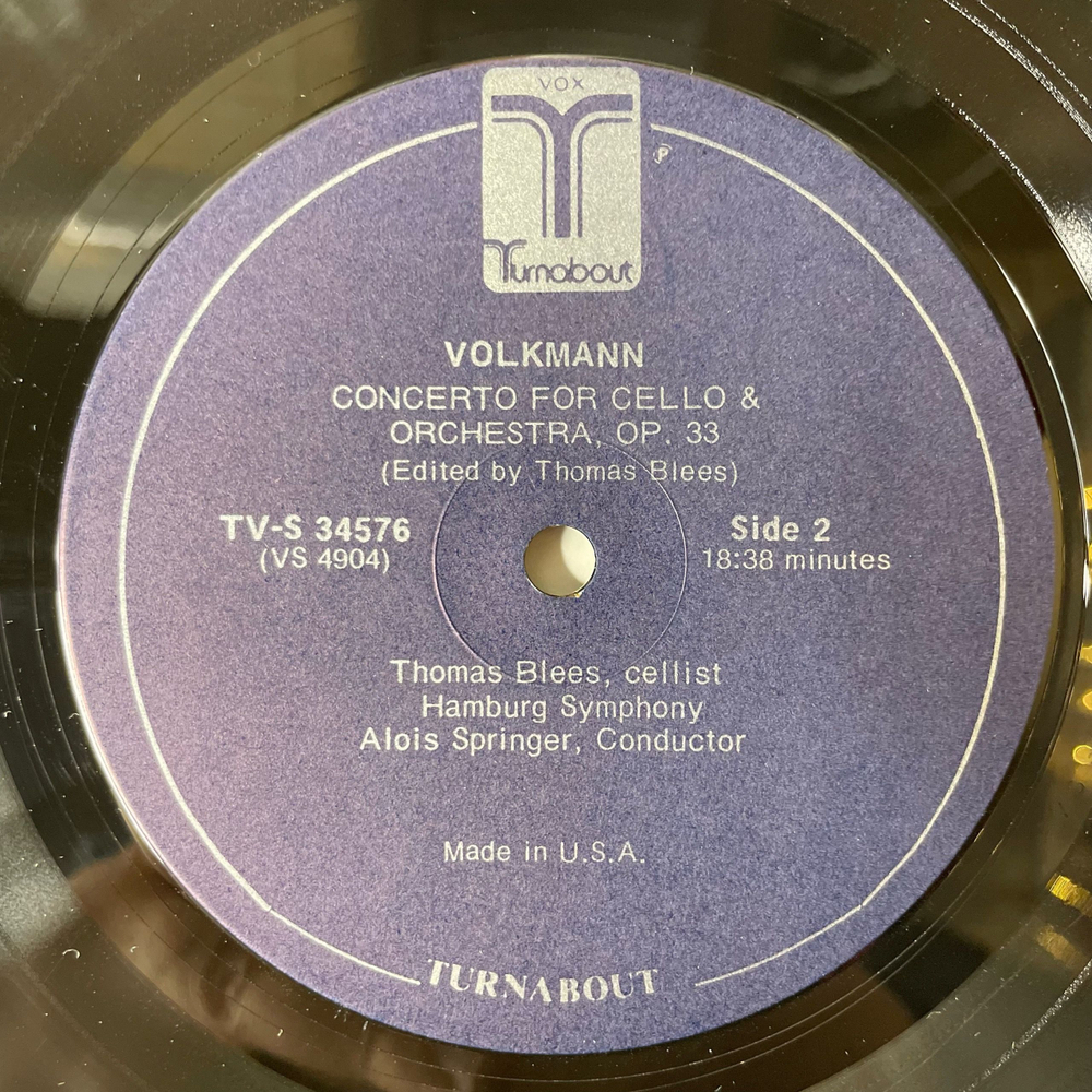 Винтажная виниловая пластинка LP Robert Volkmann, Jerome Rose, Orchestra Of Radio Luxembourg, Hamburg Symphony, Alois Springer, Konzertstuck For Piano and Orchestra (США 1975)