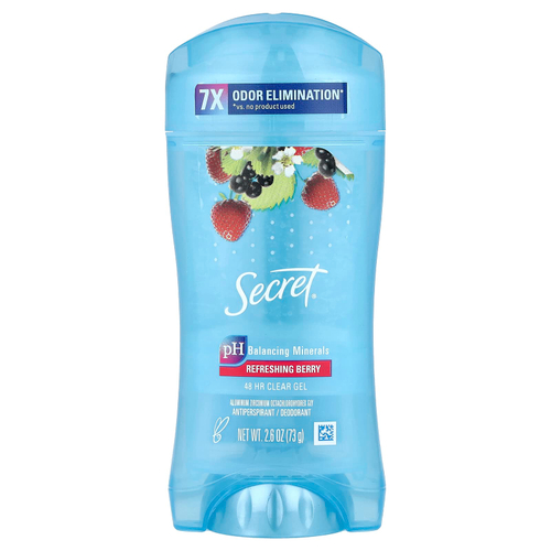 Secret, 48 Hour Clear Gel, антиперспирант / дезодорант, освежающие ягоды, 73 г (2,6 унции)