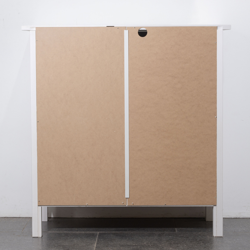 Белый деревянный комод Хермес с 3 ящиками с металлическими ручками, комод на ножках для игрушек, из массива дерева