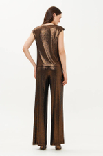 23427 Блузка женская (золотисто-черный)