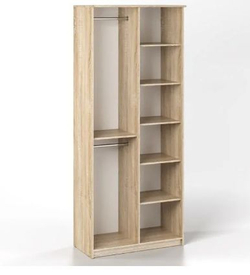 Шкаф 2-х створчатый Дуэт Люкс с зеркалом Дуб Сонома