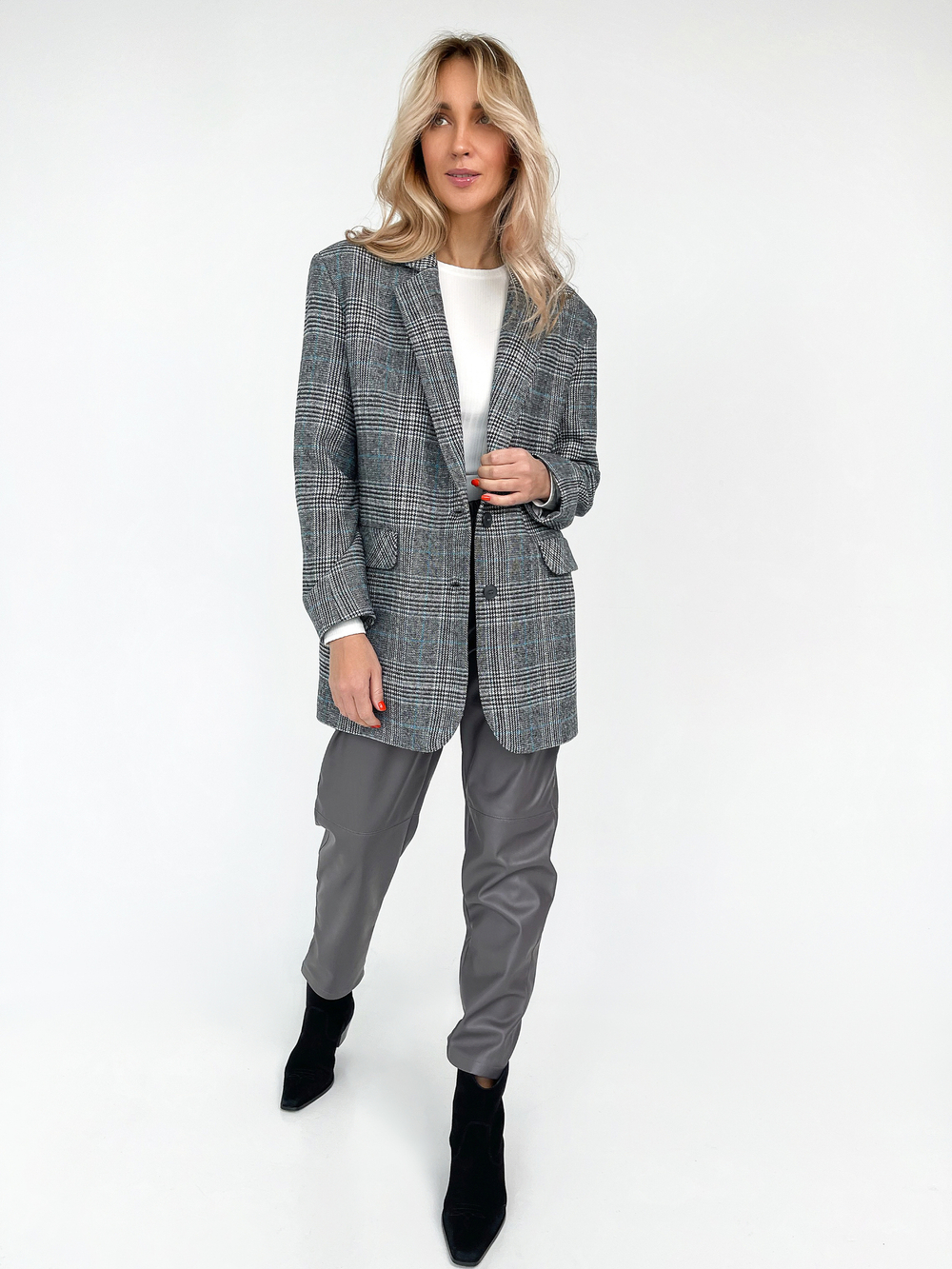 Жакет серый в клетку Серый 7