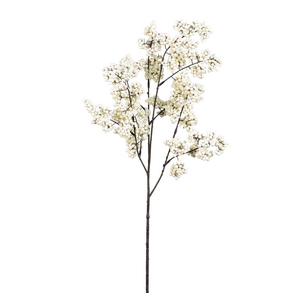 Ветка с ягодками 76см Goodwill белая/коричневая