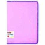 Папка объемная на молнии пластиковая BRAUBERG PASTEL А4 330х240 мм 600 мкм цвет лиловый (3 штуки в упаковке)