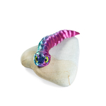 Гибкая игрушка-антистресс, змея красно- сине-зеленая с глазами 13 см.