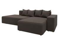 Диван угловой Лига-079 угол правый РОГОЖКА Амур 05 коричневый