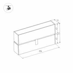 Светильник MAG-FLAT-FOLD-45-S205-6W Warm3000 (WH, 100 deg, 24V) (Arlight, IP20 Металл, 5 лет) 026985