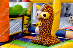 Надувной батут "Зверята с крышей 3" со скалодромом, 10*6*5 м