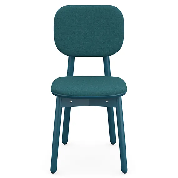 Стул с обивкой Saga, рогожка, сине-зеленый