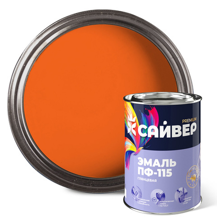 САЙВЕР  Эмаль ПФ-115 Оранжевая 0,8кг ГОСТ 6465-76