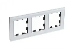 Рамка Systeme Electric ATLASDESIGN Nature 3-постовая стекло белый 38684