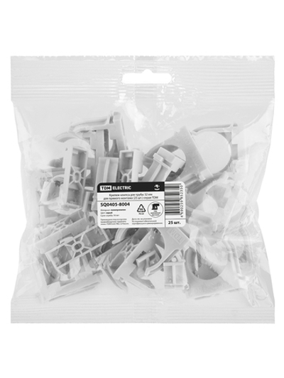 Крепеж-клипса для трубы 32 мм для прямого монтажа (25 шт.) серая TDM