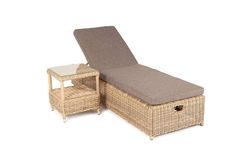 "Рим" комплект шезлонг со столиком, цвет соломенный