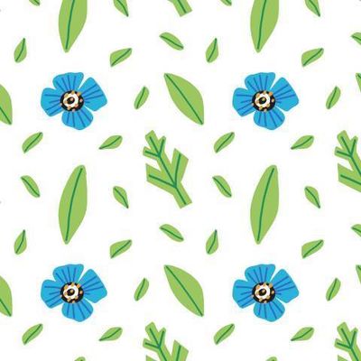 синие цветы на белом