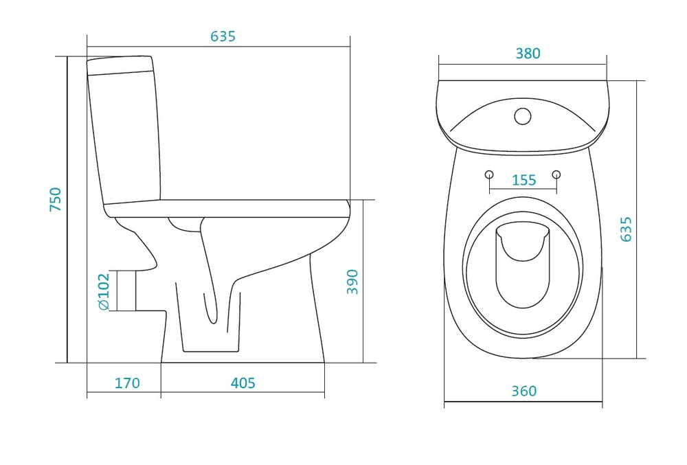 Унитаз-компакт Анимо прям (станд: 2-реж., дюро, soft close) NEW