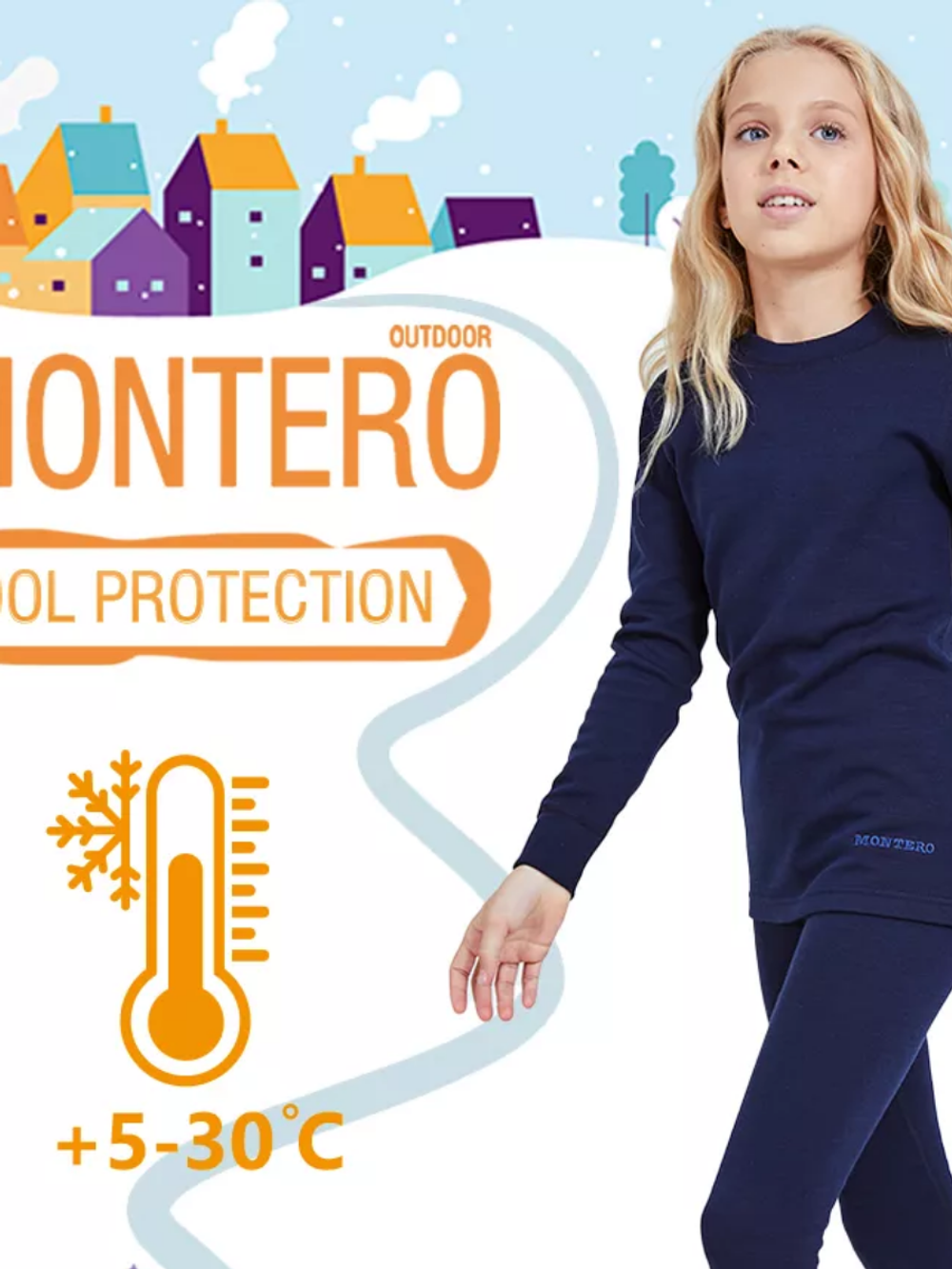 Термобелье для девочек Wool Protection MCLWPK0102 Montero