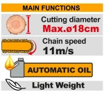 Аккумуляторная бесщеточная цепная пила INGCO CGSLI2088 20 В 8"
