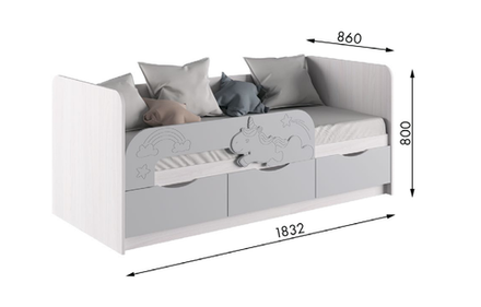 Детская кровать 1832 Единорог