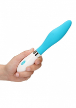 Бирюзовый фигурный вибратор Athamas - 22,7 см. (Цвет: бирюзовый)