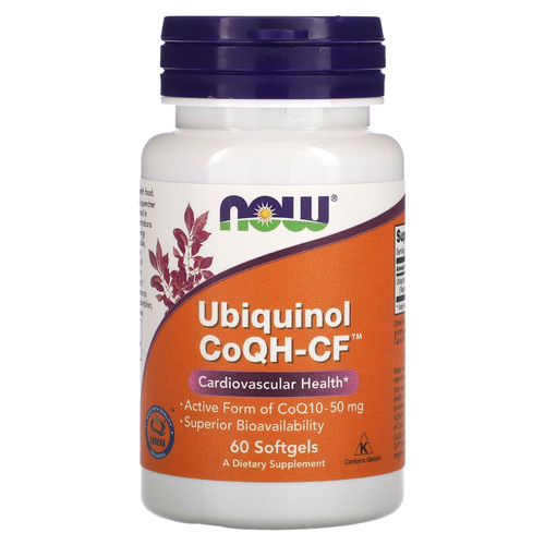 NOW Foods, Убихинол коэнзим QH-CF, 50 мг, 60 мягких таблеток