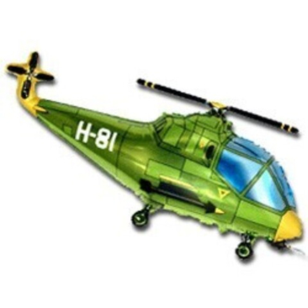 F Фигура, Вертолет (зеленый), 32"/81 см, 1 шт.