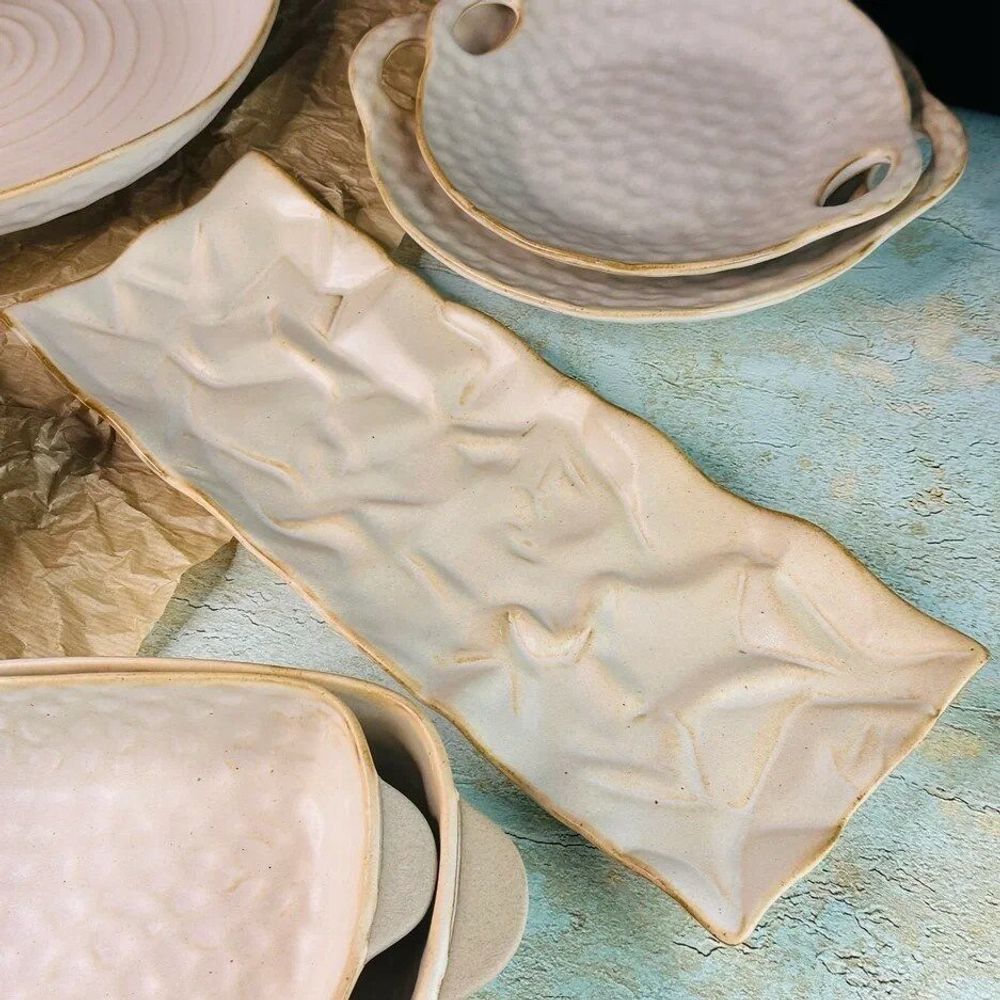 Lenardi 205-710 Прямоугольное блюдо 37см ДЮНА в под.уп.(х24)Фарфор