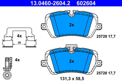 ATE - 13046026042-ATE - Brake Pad Set, disc brake