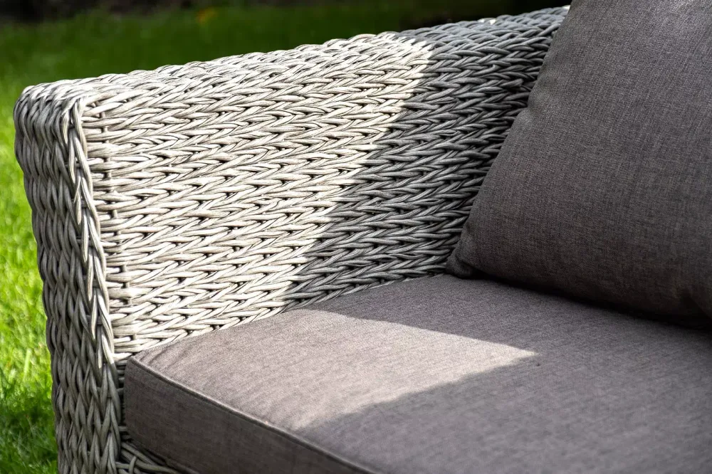 "Капучино" кресло из искусственного ротанга (гиацинт), цвет серый