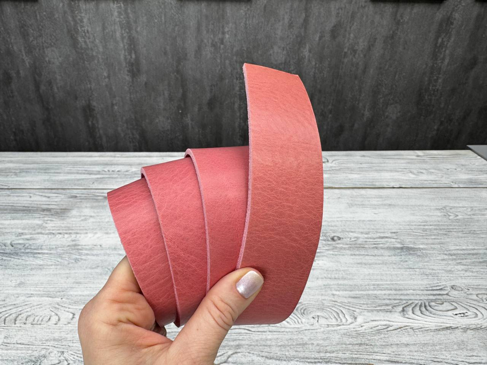 Ременная заготовка Миссури МС41 цв. Розовый, толщ. 3,3-3,5 мм