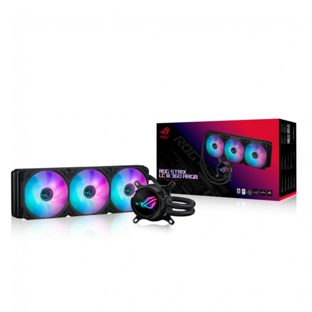 СЖО ASUS ROG STRIX LC III 360 ARGB, AIO, 3xROG STRIX AF-12S ARGB FAN, 1700/AM5, BOX