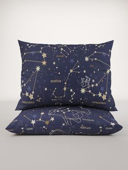 Постельное белье поплин Сказка "Созвездия" 2-спальное Наволочка 50х70 см 2 шт Простынь 240x215 см Пододеяльник 175x215 см