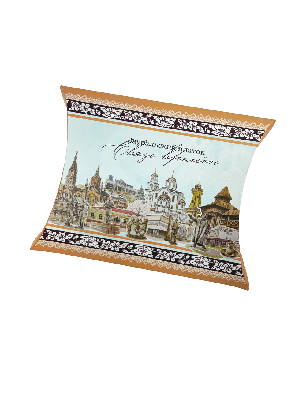 Платок «Связь времен» персиковый