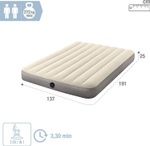 Мaтрас нaдувной Intex 64102 Deluxe Full 137х191х25 см / Крoвать нaдувная Интeкс полуторная велюровая для дома и туризма
