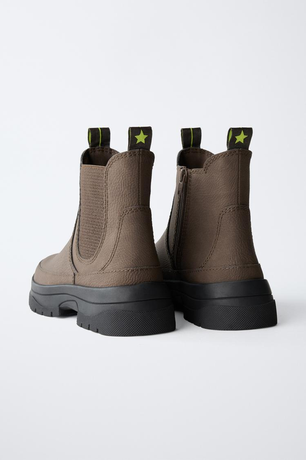 ZARA БОТИНКИ С ПЕТЕЛЬКАМИ, КОРИЧНЕВЫЙ