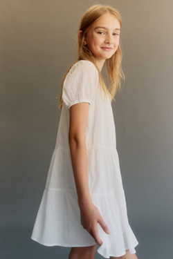 H&M Платье из жатого хлопка, белый