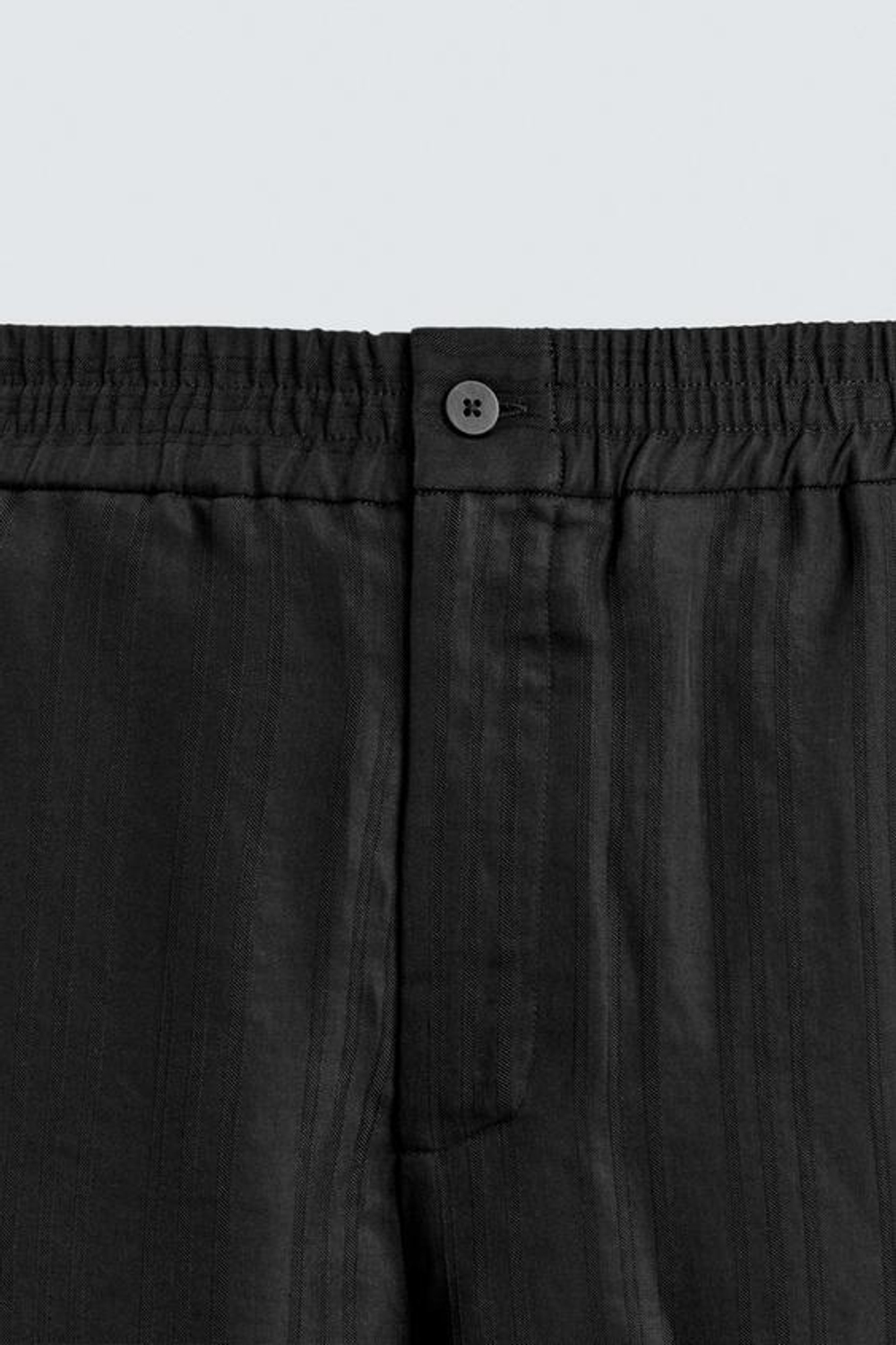 ZARA БРЮКИ JACQUARD В ПОЛОСКУ, ЧЕРНЫЙ