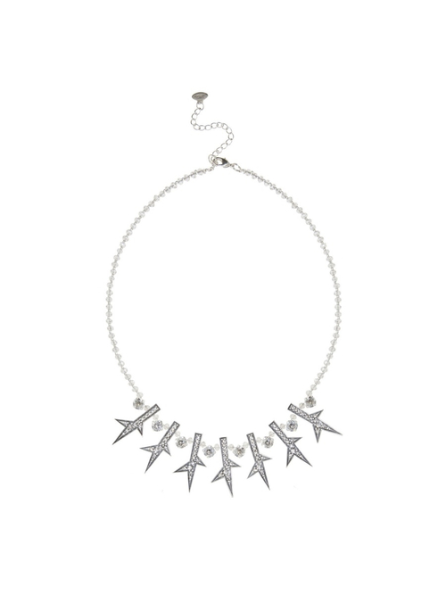 "Льдинка" колье в серебряном покрытии из коллекции "Полюс Холода" от Jenavi с замком карабин