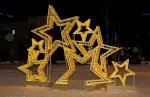 световая конструкция - золотые звезды