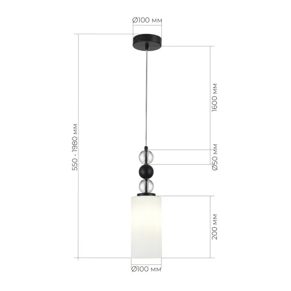 SL2003.403.01 Светильник подвесной ST-Luce черный/белый E27 1*40W AURORA