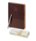 Подарочный набор: Шариковая ручка Parker Jotter Russia SE, цвет: St. Steel GT и Ежедневник  недатированный, коричневый