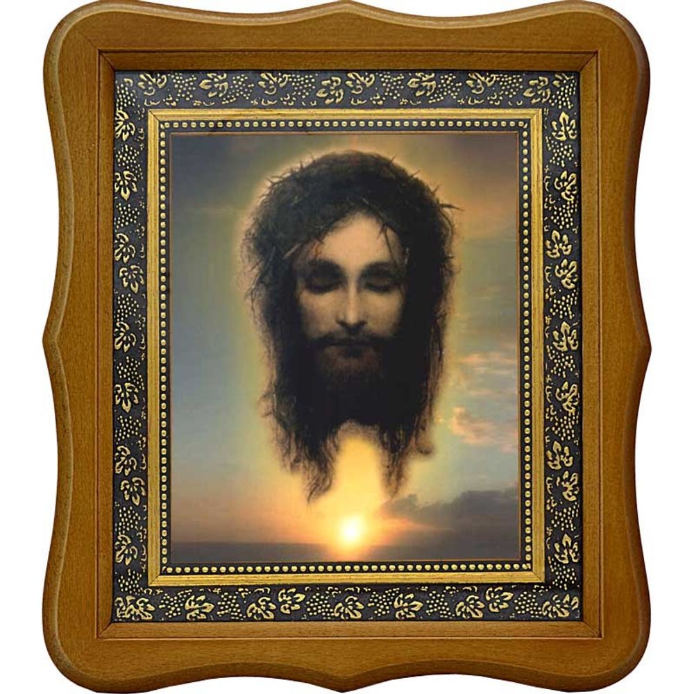 Иисус Христос моргающий "Плат Вероники". Икона на холсте.